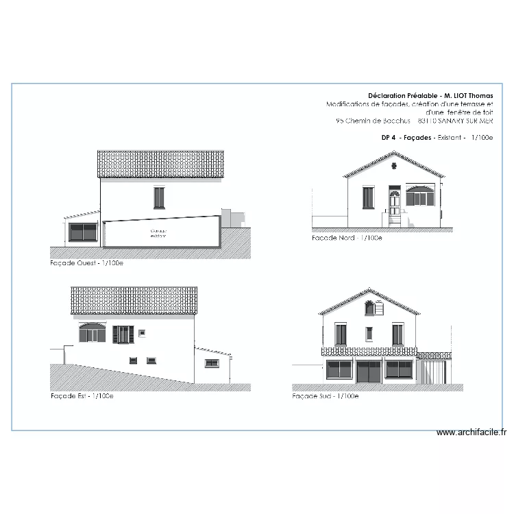 plan fa&ccedil;ades existant tom. Plan de 