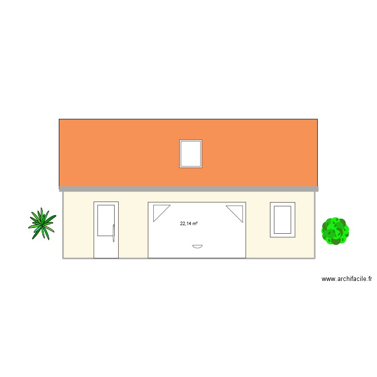 plan2. Plan de 1 pièce et 22 m2