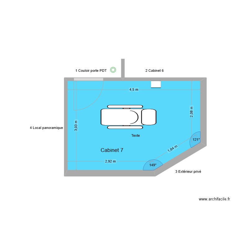 60704 Cabinet 7. Plan de 1 pièce et 13 m2