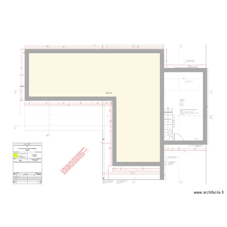 Maison PMR. Plan de 1 pièce et 89 m2