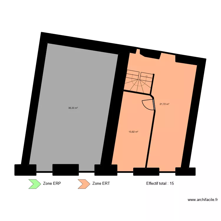 Issoire R+3 - ERP. Plan de 8  et 85 m²