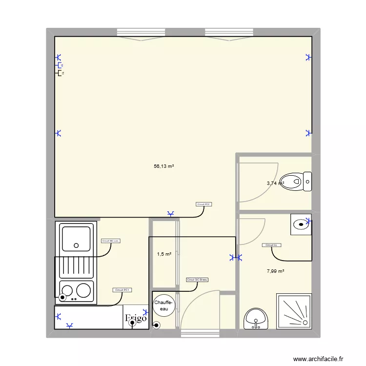 Le carré Camélia de Alexandre Saint Honoré. Plan de 4 Pièces et 69 m² Le carré Camélia de Alexandre Saint Honoré. Plan de 4 Pièces et 69 m²
