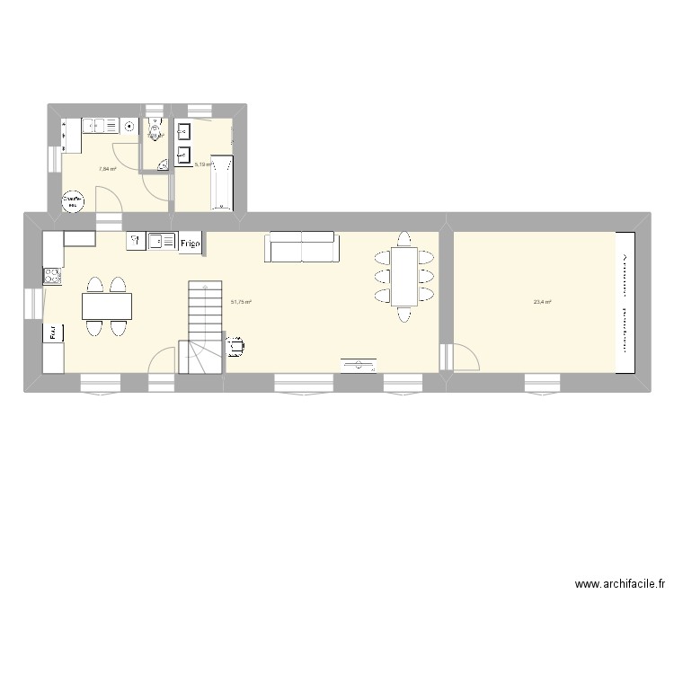 Salle de bains aux bonnes dimensions. Plan de 0 pièce et 0 m2
