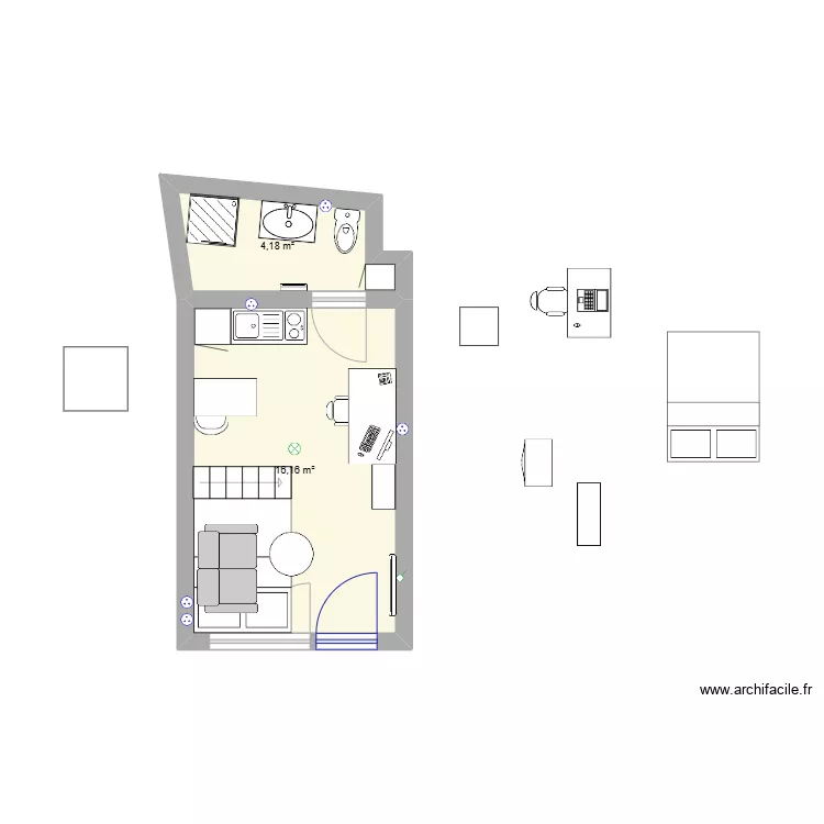 Studio. Plan de 