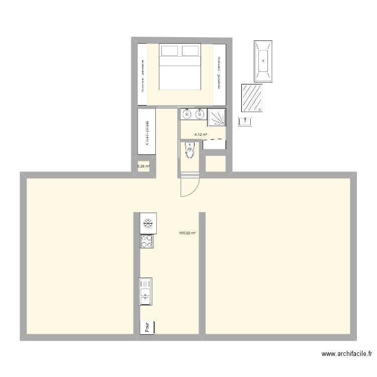 maison st julien de concelles. Plan de 3 pièces et 109 m2