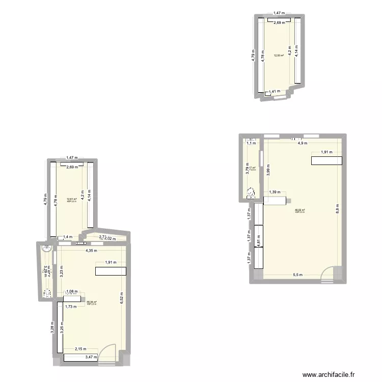Les ricochets. Plan de 7 et 110 m² Les ricochets. Plan de 7 et 110 m²