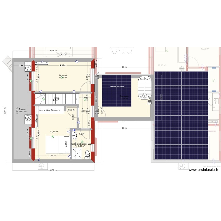 plan avec Louann. Plan de 18 pièces et 169 m2