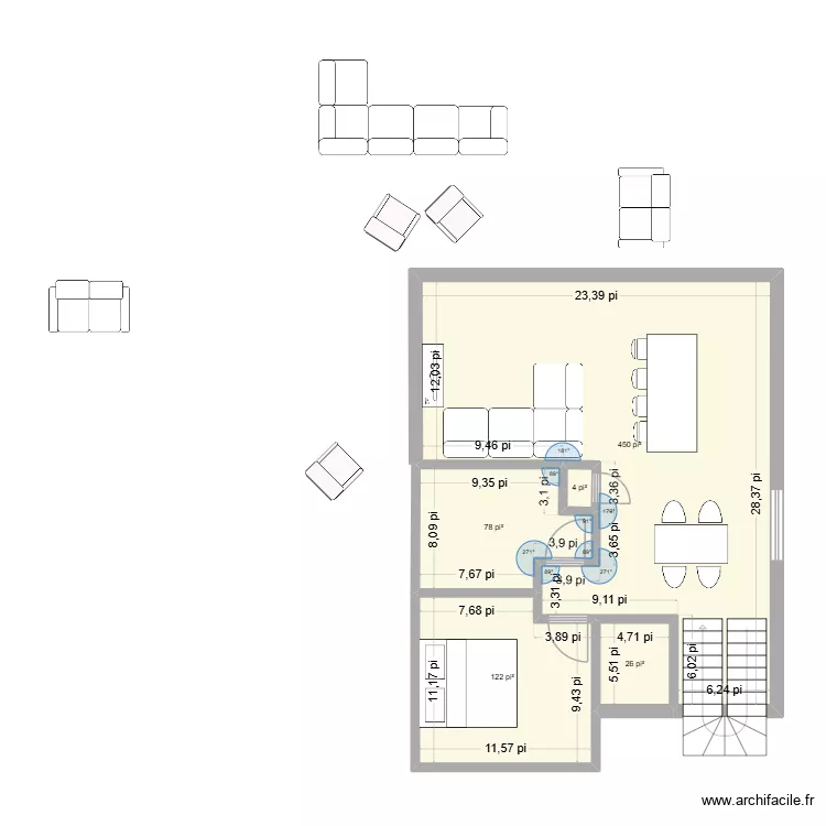 RDC Jumeler. Plan de 5 et 63 m² RDC Jumeler. Plan de 5 et 63 m²