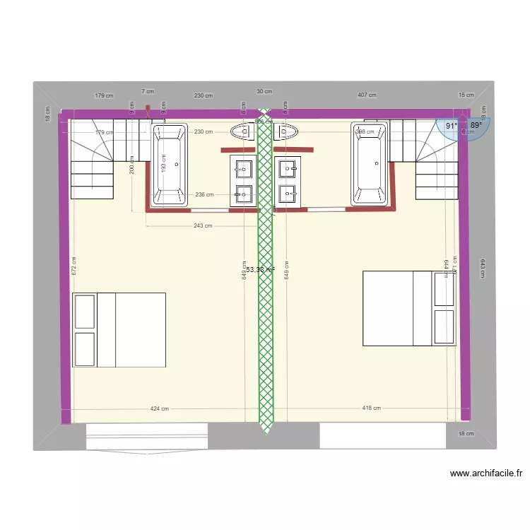 Plan étage avec garage. Plan de Plan étage avec garage. Plan de