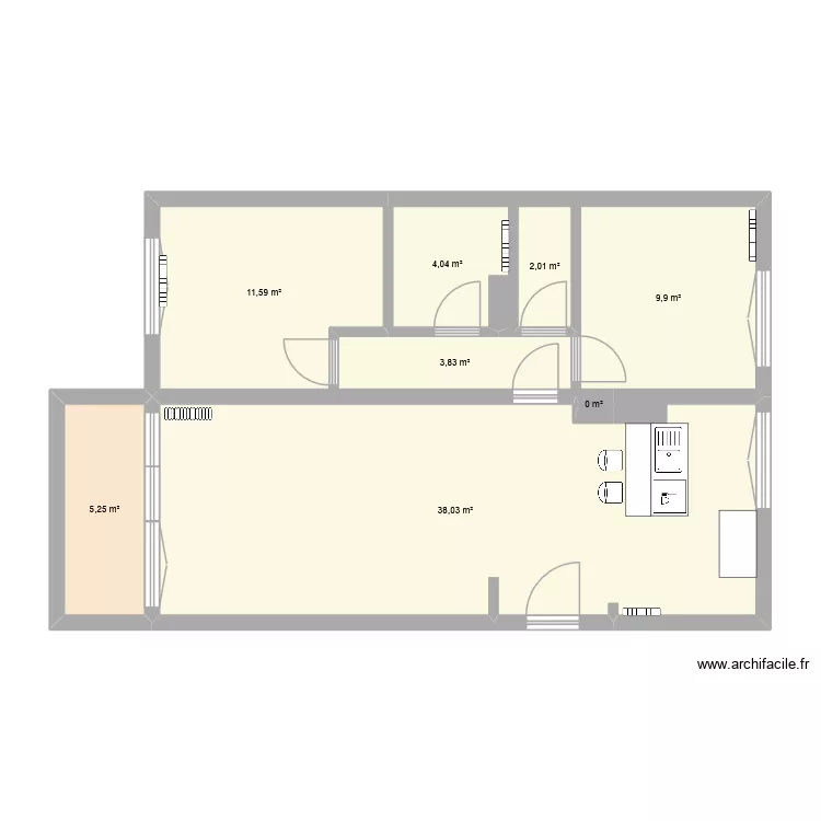 Plan Buisson r&eacute;nov&eacute; 2. Plan de 8  et 75 m²