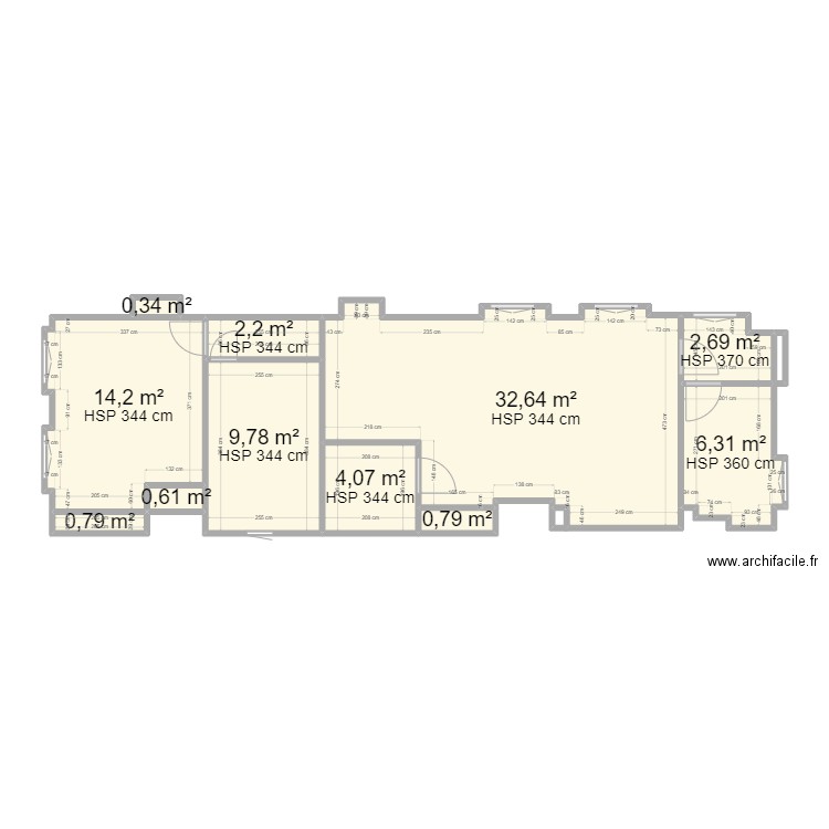 Capuin-final. Plan de 11 pièces et 74 m2