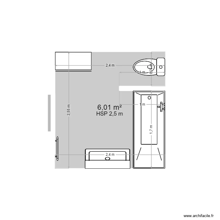SalleDeBainSusie. Plan de 1 et 6 m² SalleDeBainSusie. Plan de 1 et 6 m²