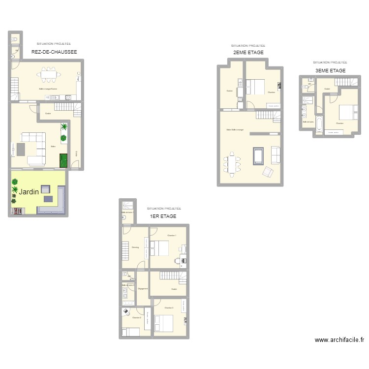CERISIERS. Plan de 0 pièce et 0 m2