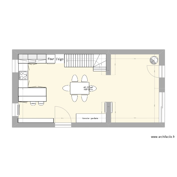 Oriane 2. Plan de 1 pièce et 41 m2