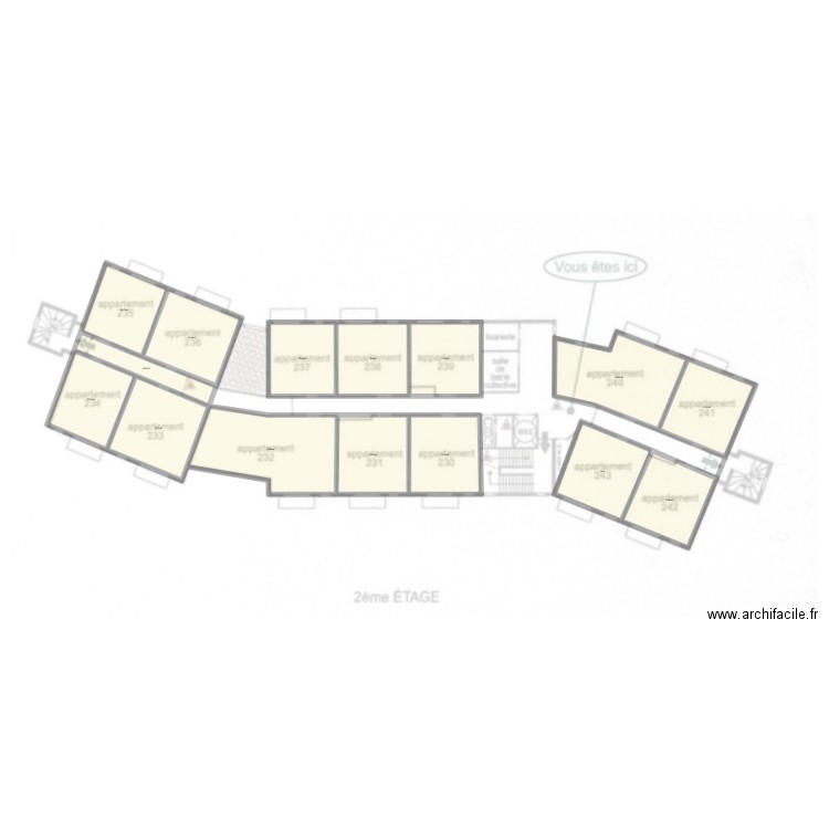 RDCR2. Plan de 15 pièces et 517 m2