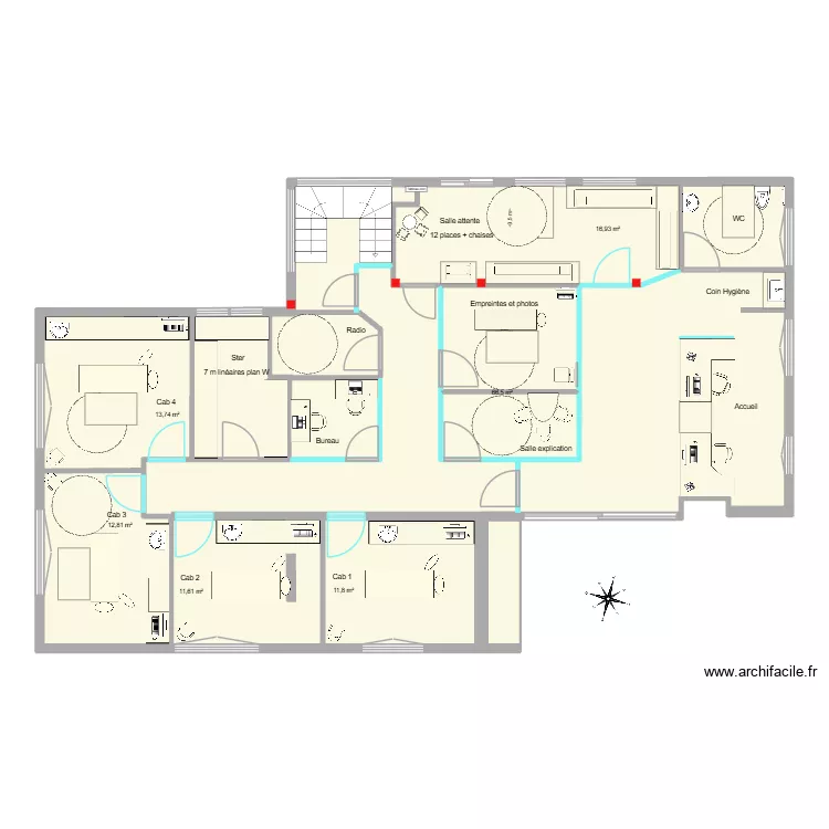 Leroux Barth version 6. Plan de 11  et 163 m²