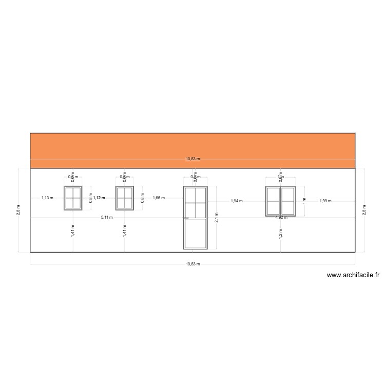 Coupe façade NORD. Plan de 0 pièce et 0 m2