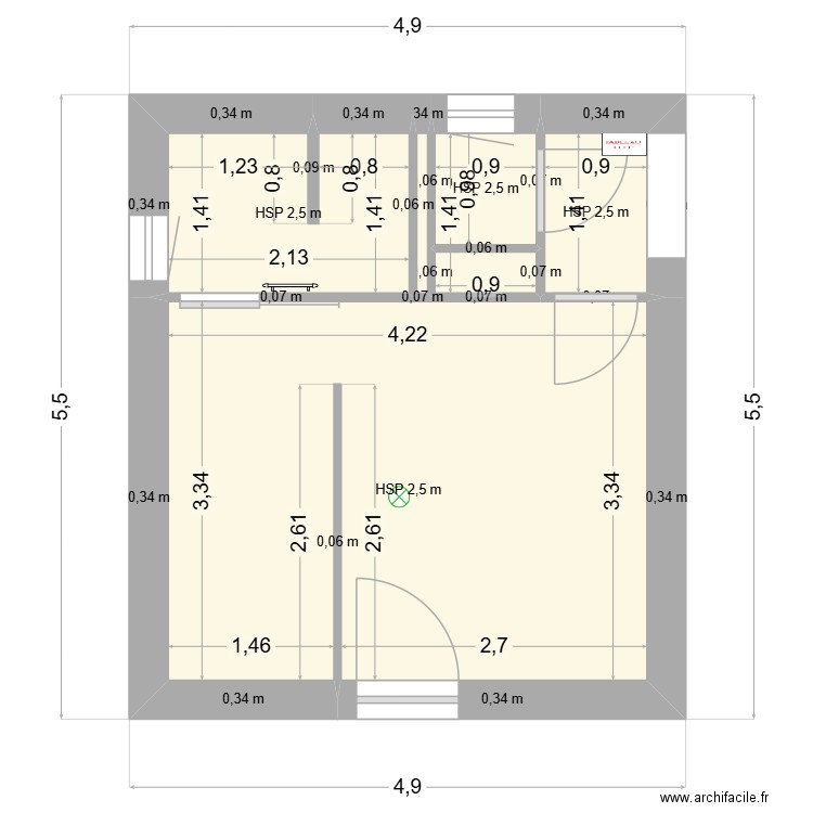 SUITE VILLEGAS BIS. Plan de 6 pièces et 20 m2