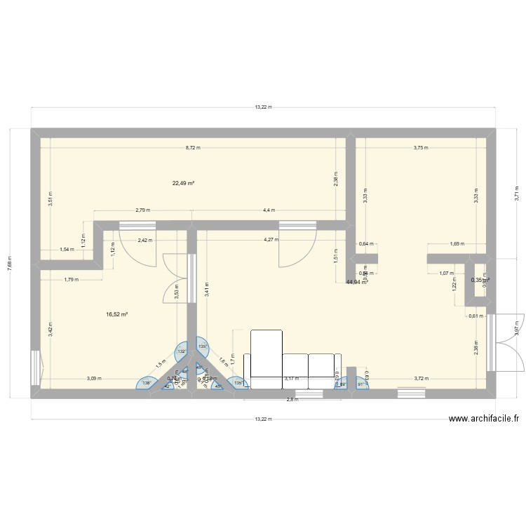 Kensington niv 01. Plan de 6 pièces et 85 m2