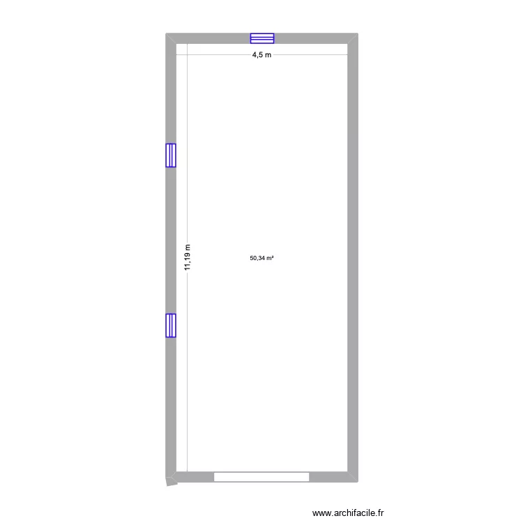 Location 2 sous voute. Plan de 1 pièce et 50 m²