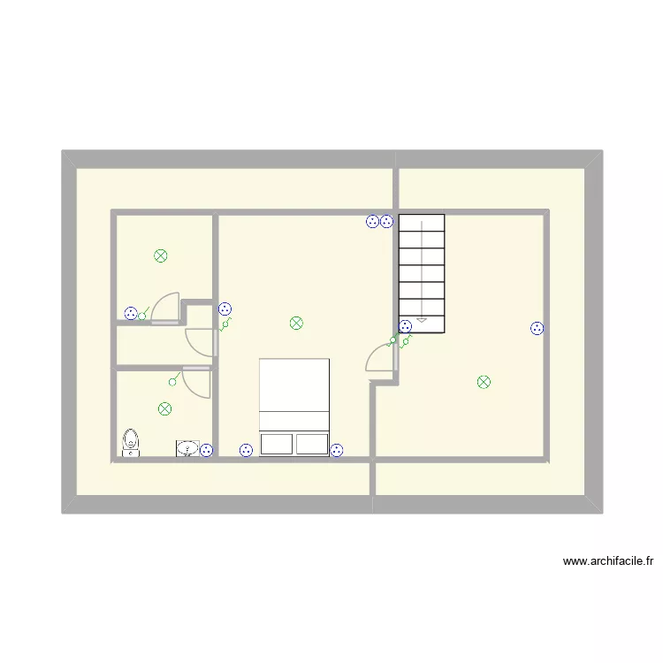 Thomas étage implantation. Plan de 7 et 33 m² Thomas étage implantation. Plan de 7 et 33 m²