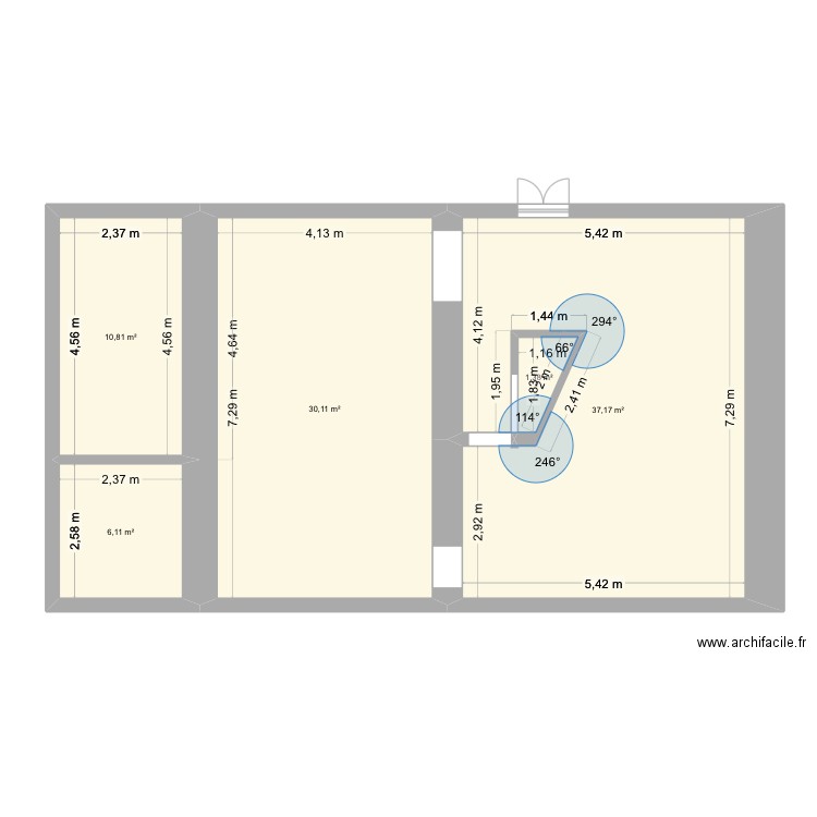 Nouveauté. Plan de 5 pièces et 86 m2