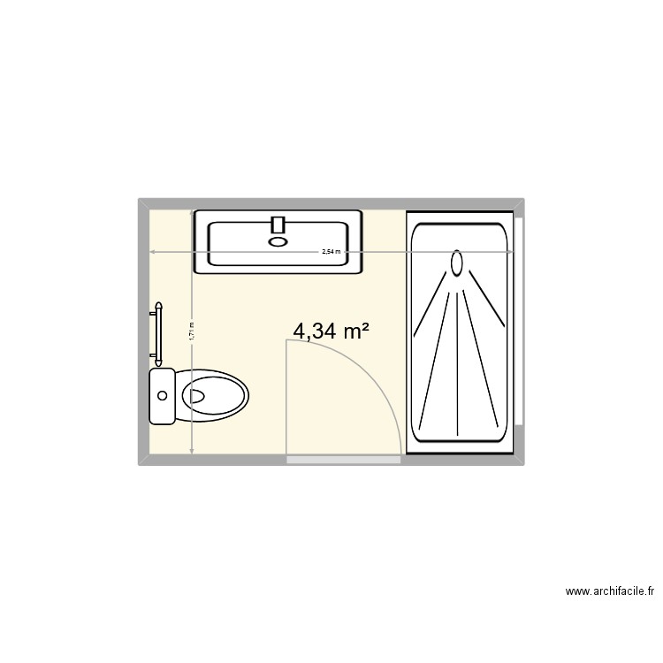 laborde 117. Plan de 1 pièce et 4 m2