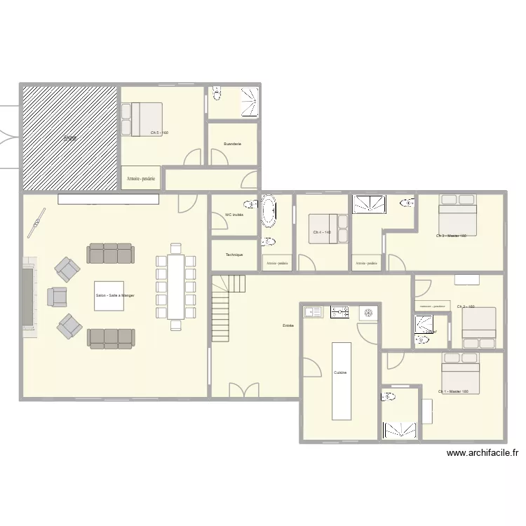Eygalieres RDC. Plan de 18 Pièces et 288 m² Eygalieres RDC. Plan de 18 Pièces et 288 m²