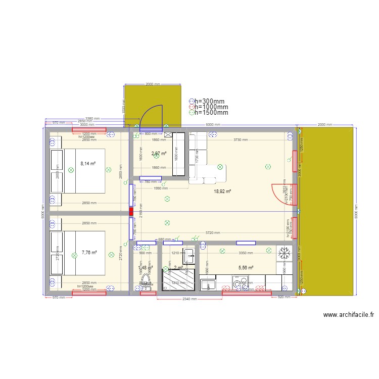 54 ст Ступино кар эл Художники. Plan de 9 pièces et 60 m2