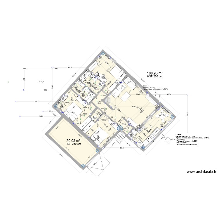 Claude monet 3. Plan de 2 pièces et 129 m2