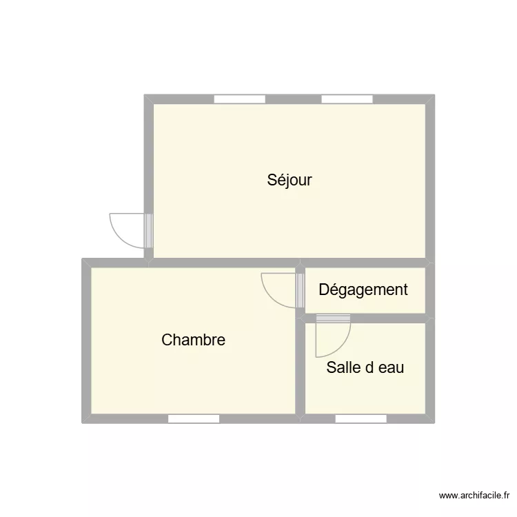 2601 DANTAS R3. Plan de 4  et 12 m²