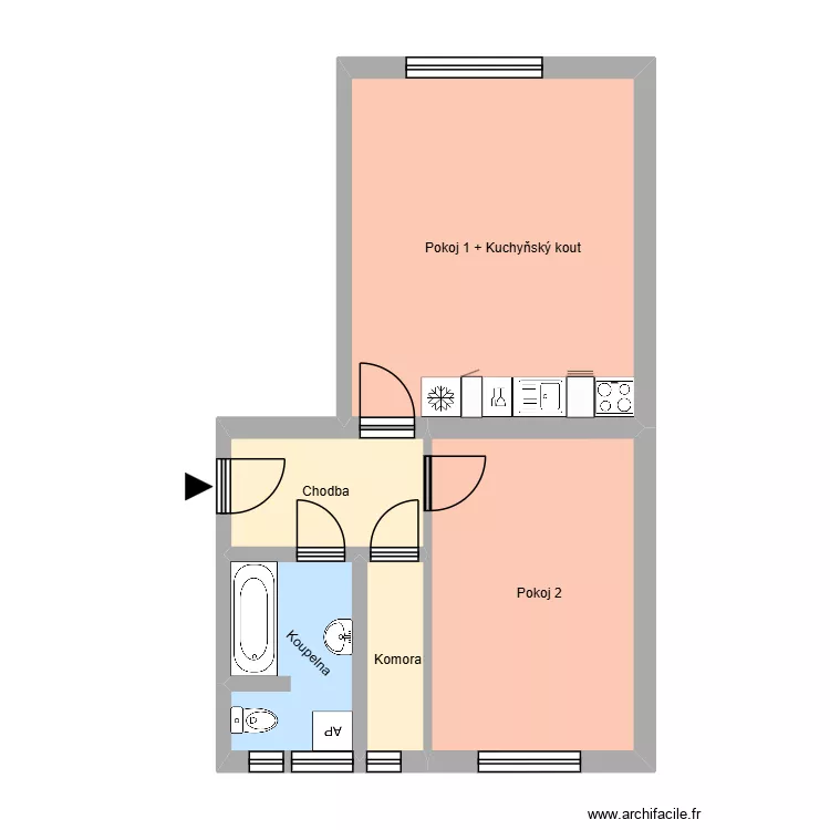 V&yacute;hradn&iacute; 470, byt 2. Plan de 9  et 168 m²