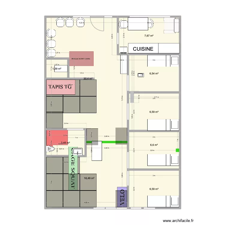 NOUVEAU MARCO. Plan de 9  et 86 m²