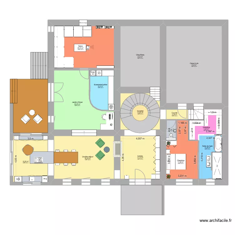 Saint-Martin-sur-La-Chambre - changement sdb parents. Plan de 26  et 347 m²