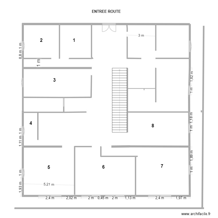 niveau 2 Châtel 1. Plan de 1 pièce et 6 m2