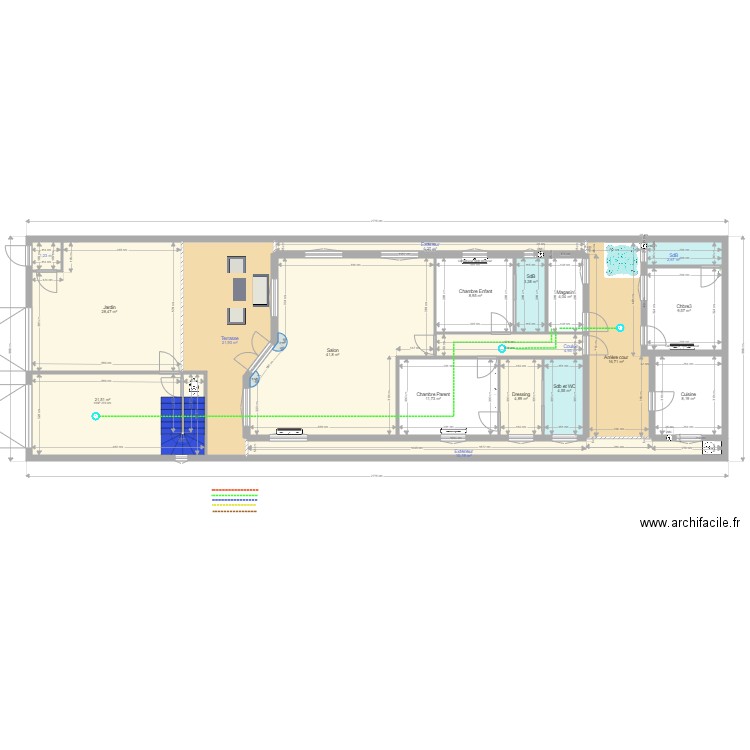 Maison Agoè Version 1. Plan de 35 pièces et 515 m2