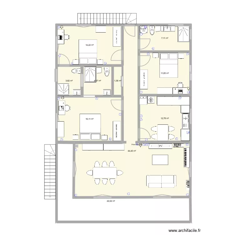 ETAGE MAISON MATHURIN 2. Plan de 9  et 139 m²