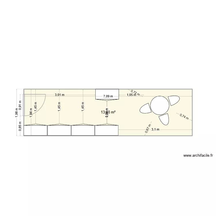 local mat&eacute;riel. Plan de 