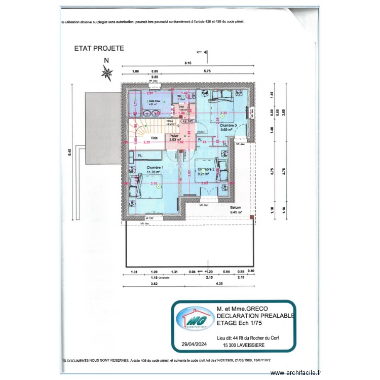 PLAN ELEC FRED LIORAN r+1. Plan de 0 pièce et 0 m2