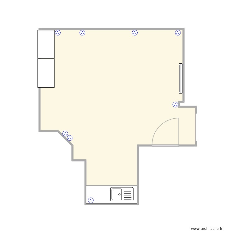 boutique. Plan de 1 pièce et 23 m2