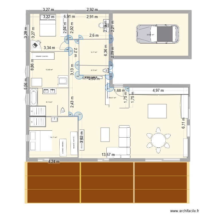 MAISON OK. Plan de 7 pièces et 150 m2