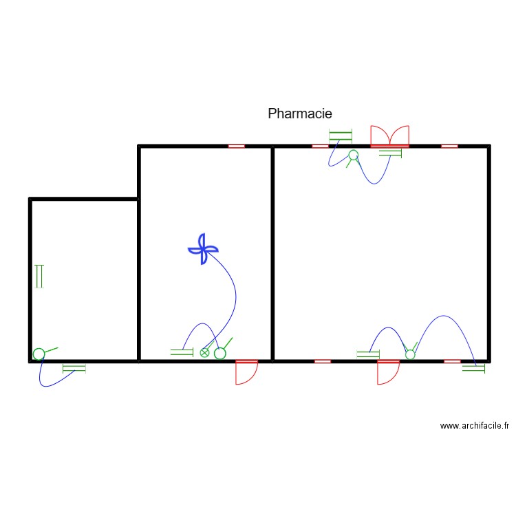 circuit lumiere de PHARMACIES Manonkpon. Plan de 0 pièce et 0 m2