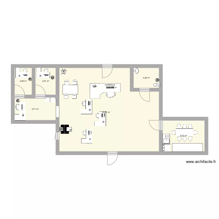 plan MSP stage. Plan de 6  et 71 m²