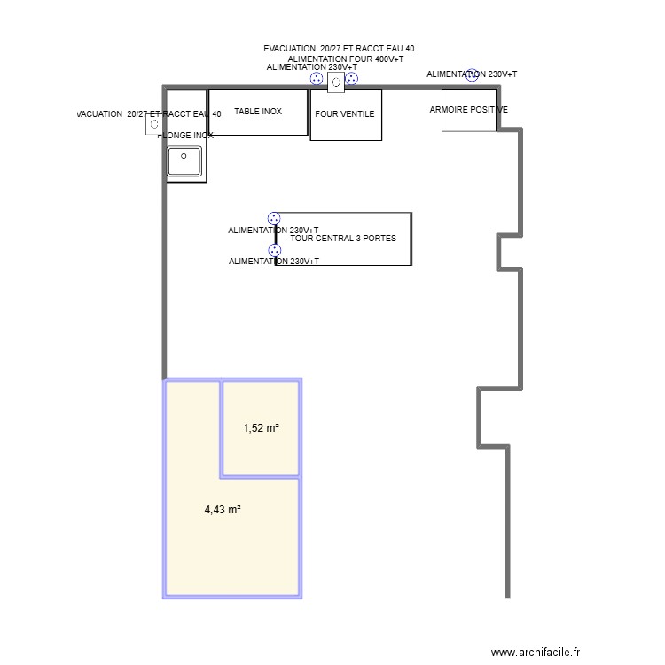 GUERINEAU. Plan de 2 pièces et 6 m2