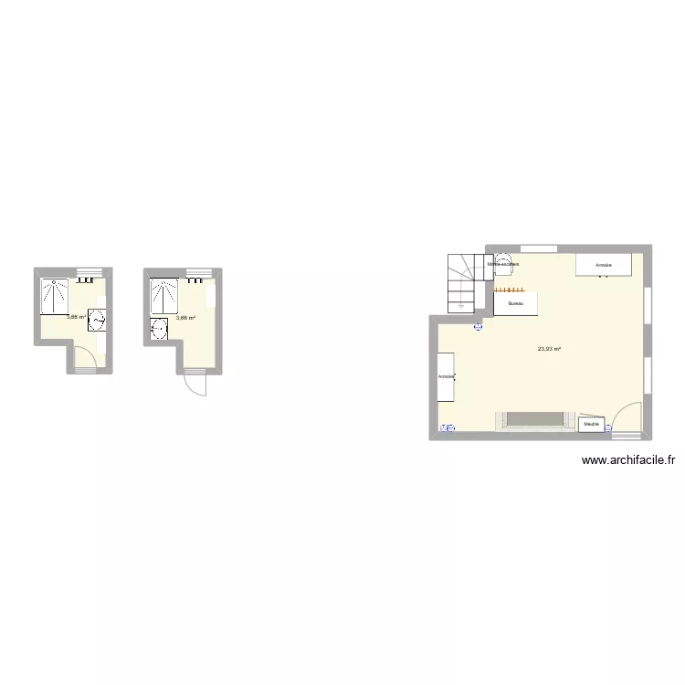 Salle &agrave; manger. Plan de 