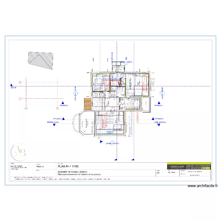 R+1 honore plomberie . Plan de 
