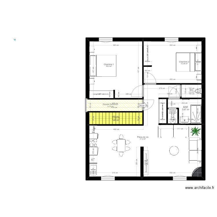 HOMINVEST PLAN R+1 CHIRENS. Plan de 14 pièces et 162 m2