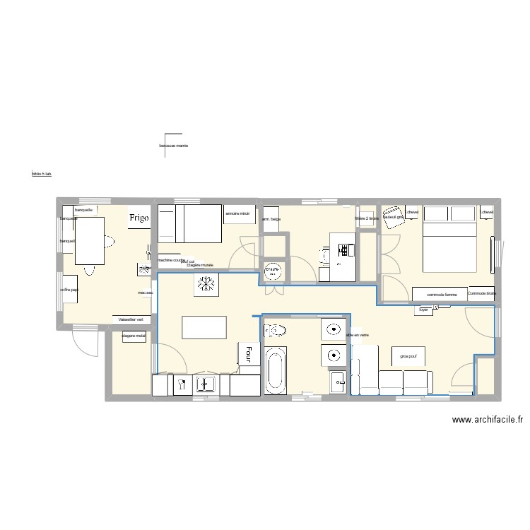 maison1 ajout. Plan de 13 pièces et 71 m2
