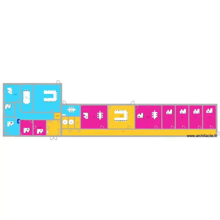 Marie Curie. Plan de 20 pièces et 614 m²