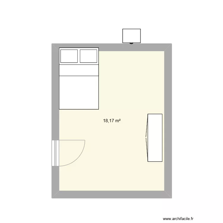 chambre khlo&eacute;. Plan de 1  et 18 m²